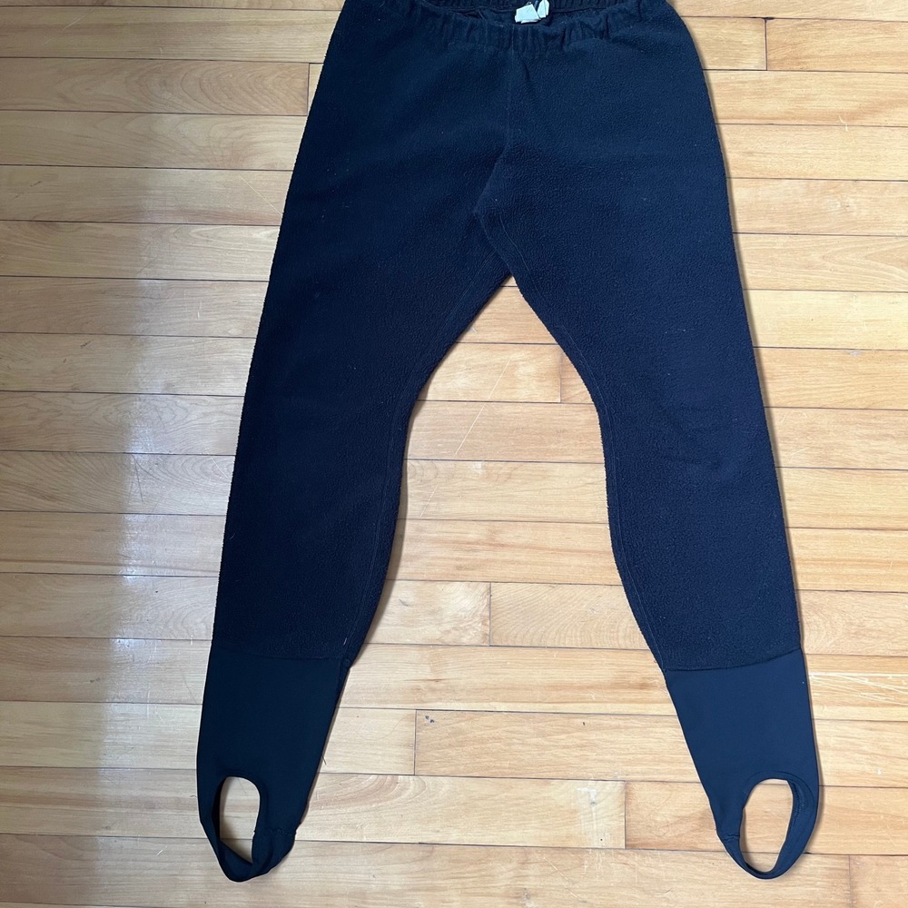 Black Fleece Stirrup Pants Made in USA Winter Base Layer Leggings Patagonia